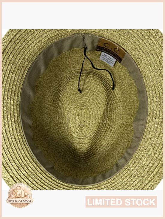 Straw Fedora Hat with UPF 50+ Sun Protection Packable Travel main image 4